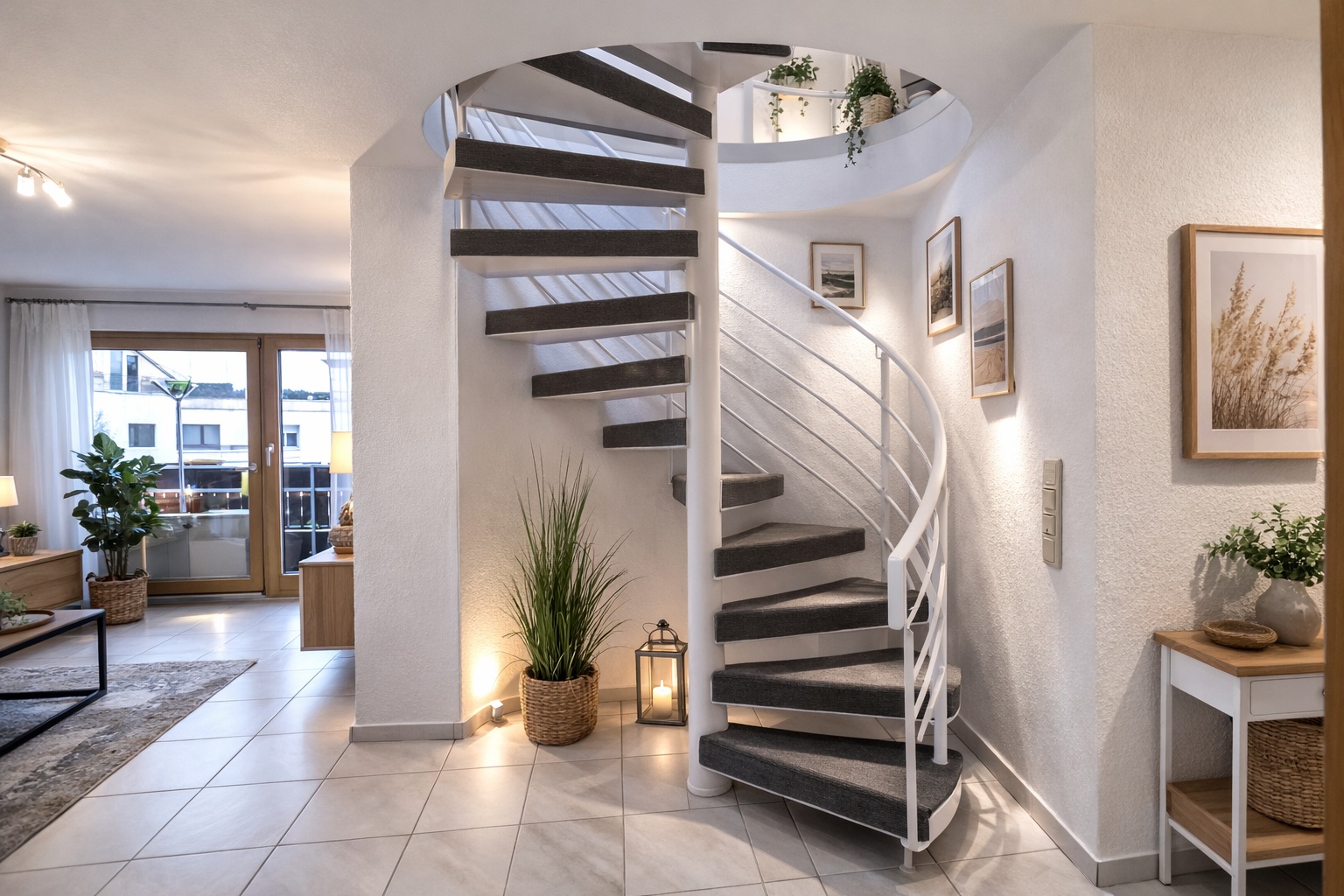 Wendeltreppe zwischen den beiden Ebenen